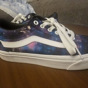 Vans Galaxy Print Sneakers with White Laces